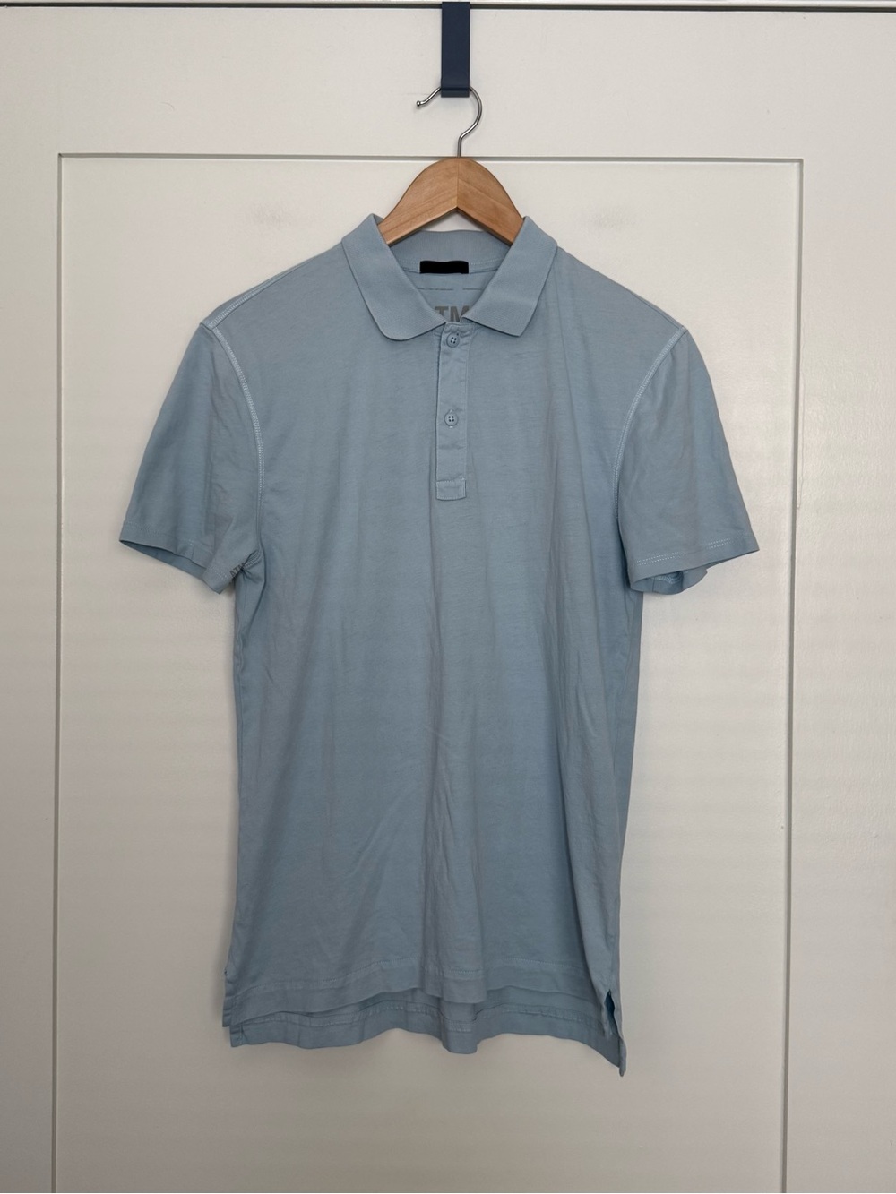 ATM Anthony Thomas Melillo Polo Shirt Mens Sz S Blue Short Sleeve Cotton Preppy
